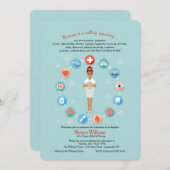 看護は職業の卒業招待状 招待状 (正面/裏面)