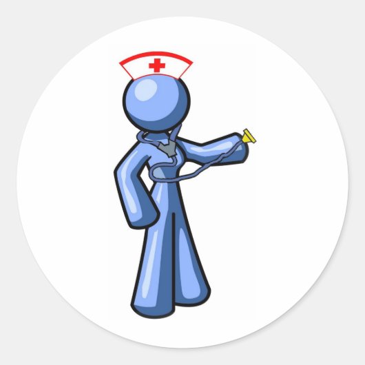 看護アイコンアニメーション ラウンドシール (正面)