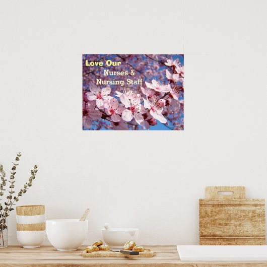 看護ウィークのポスターのアート私たちのナースの花を愛 ポスター (キッチン)