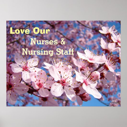 看護ウィークのポスターのアート私たちのナースの花を愛 ポスター (正面)