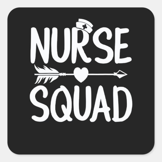 看護チーム 医療 Rn Lpn Cna 看護師 スクエアシール (正面)