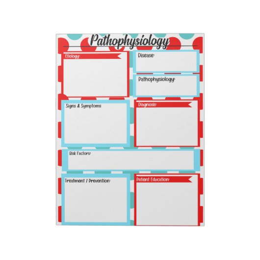 看護ドキュメント病態生理学テンプレート ノートパッド (回転)