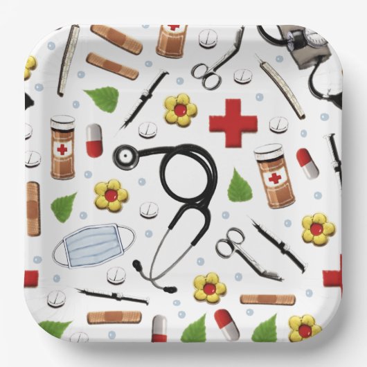 看護ナースパーティー ペーパープレート (正面)