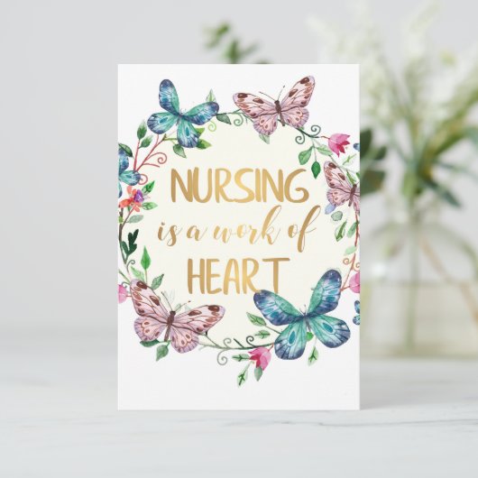 看護ナース感謝お礼ギフト引用文 サンキューカード (スタンド正面)