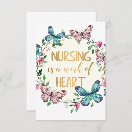 看護ナース感謝お礼ギフト引用文 サンキューカード (正面/裏面)