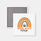 看護ハロウィンカボチャ虹メンタルヘルスNu マグネット (正面/裏面)
