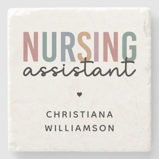 看護パーソナライズされた助手 ストーンコースター (正面)