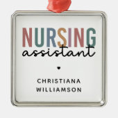 看護パーソナライズされた助手 メタルオーナメント (正面)