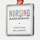 看護パーソナライズされた助手 メタルオーナメント (左)