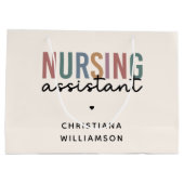 看護パーソナライズされた助手 ラージペーパーバッグ (裏面)