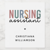 看護パーソナライズされた助手 ワインラベル (シングルラベル)