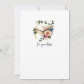 看護パーソナライズされた卒業ミニマルフローラ 招待状 (裏面)