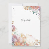 看護パーソナライズされた卒業水彩花 招待状 (裏面)