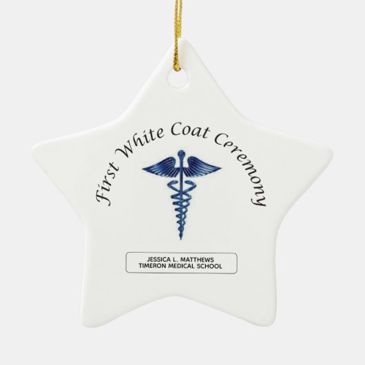 看護ファースト・ホワイト・コート・セレモニー セラミックオーナメント (正面)
