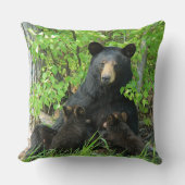 看護ブラックベアとツインキューブ屋外 クッション (正面)