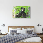 看護ブラックベアとツインキューブ キャンバスプリント (インサイチュ (寝室))