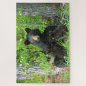 看護ブラックベアとツインキューブ ジグソーパズル (縦)