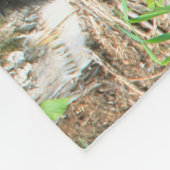 看護ブラックベアとツインキューブ フリースブランケット (角)