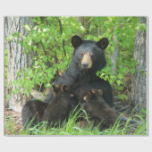 看護ブラックベアとツインキューブ ラッピングペーパー (フラット)