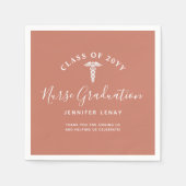 看護モダングラードテラコッタオレンジパーソナライズされた色 スタンダードカクテルナプキン (正面)