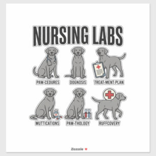 看護ラボ犬の医療パンベクトルTシャツデザイン_1 シール