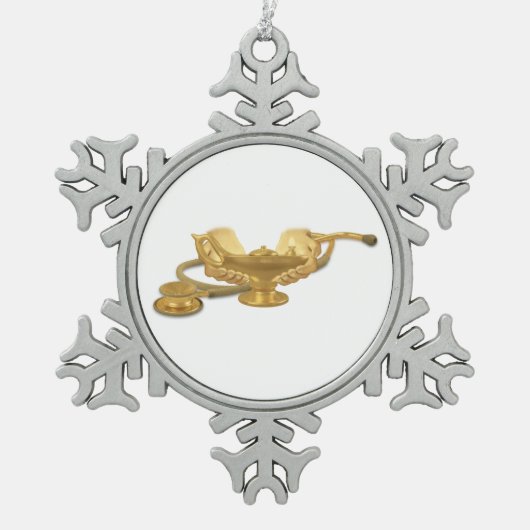 看護ランプ スノーフレークピューターオーナメント (正面)