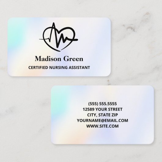 看護助手CNA 名刺 (正面/裏面)