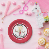 看護卒業おもしろい漫画レッドブラック ペーパープレート (パーティー)