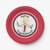 看護卒業おもしろい漫画レッドブラック ペーパープレート (正面)