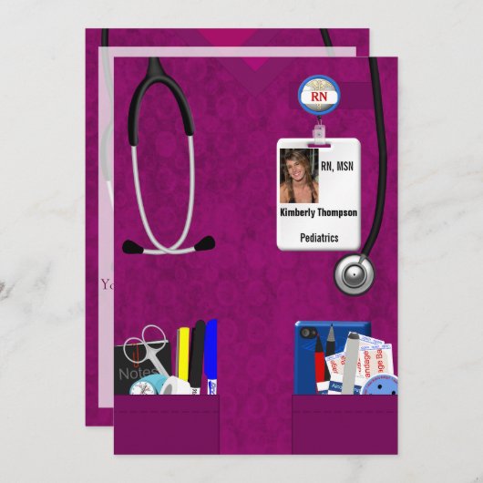 看護卒業招待状 招待状 (正面/裏面)