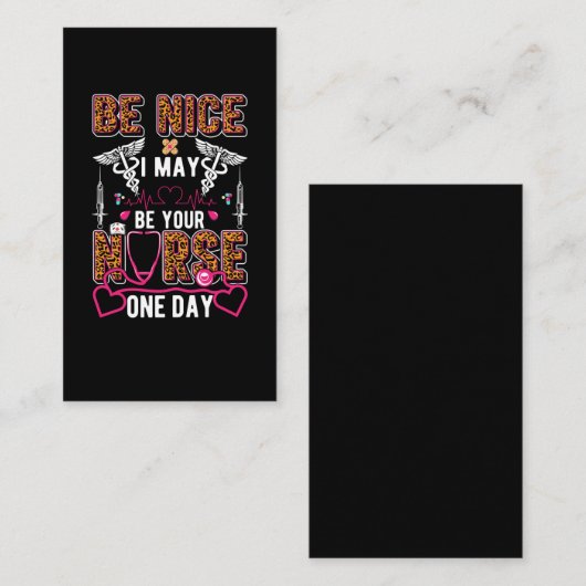 看護学おもしろい校ユーモアレパードプリントナース 名刺 (正面/裏面)