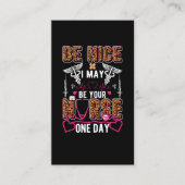 看護学おもしろい校ユーモアレパードプリントナース 名刺 (正面)