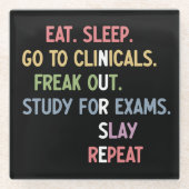 看護学おもしろい生の将来のナース ガラスコースター (正面)