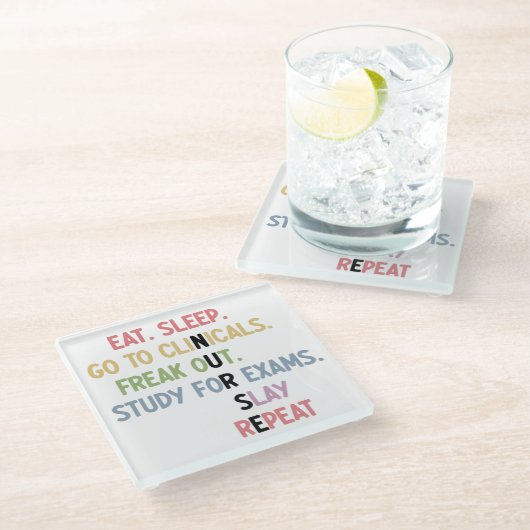 看護学おもしろい生の将来のナース ガラスコースター (アングル)