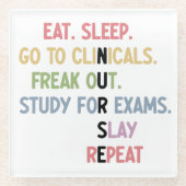 看護学おもしろい生の将来のナース ガラスコースター (正面)