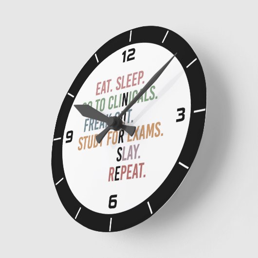 看護学おもしろい生未来ナース ラウンド壁時計 (傾斜)