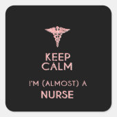 看護学おもしろい生看護学校卒業 スクエアシール (正面)