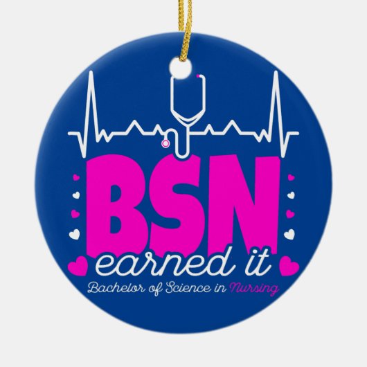 看護学の学士がBsn Rnを獲得 セラミックオーナメント (正面)