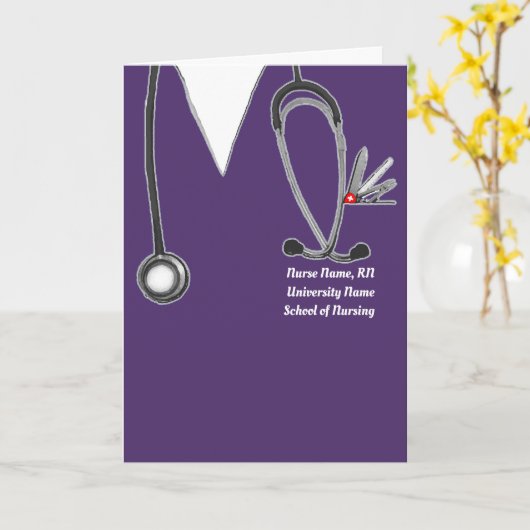 看護学パーソナライズされた科卒業 カード (黄色い花)