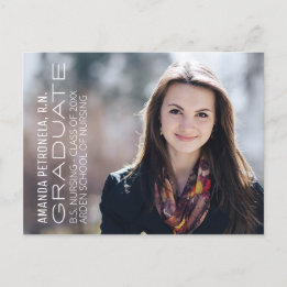 看護学位写真卒業発表カード 案内ポストカード