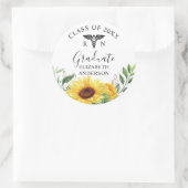 看護学専攻ひまわり水彩画 ラウンドシール (バッグ)