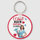 看護学校のかわいい懐かしいナースピンナップ キーホルダー (裏面)
