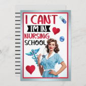 看護学校のかわいい懐かしいナースピンナップ サンキューカード (正面/裏面)