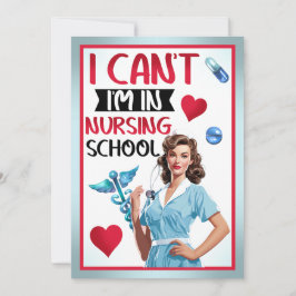 看護学校のかわいい懐かしいナースピンナップ サンキューカード