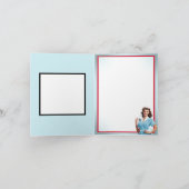 看護学校のかわいい懐かしいナースピンナップ サンキューカード (内部)