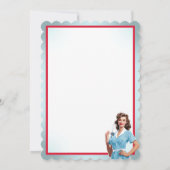 看護学校のかわいい懐かしいナースピンナップ サンキューカード (裏面)