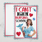 看護学校のかわいい懐かしいナースピンナップ サンキューカード (正面/裏面)