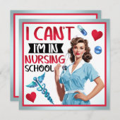 看護学校のかわいい懐かしいナースピンナップ シーズンカード (正面/裏面)