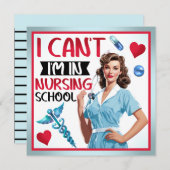 看護学校のかわいい懐かしいナースピンナップ シーズンカード (正面/裏面)