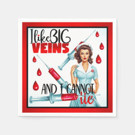 看護学校のかわいい懐かしいナースピンナップ スタンダードカクテルナプキン